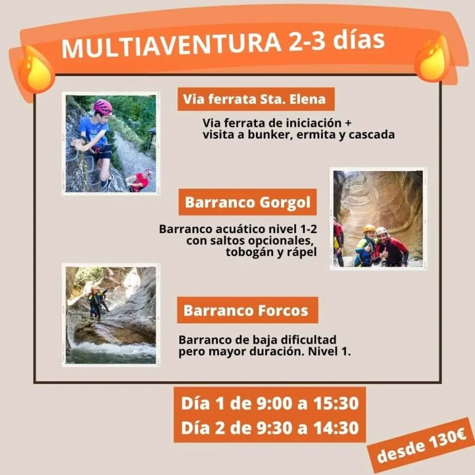 Pack iniciación 2 días 3 actividades