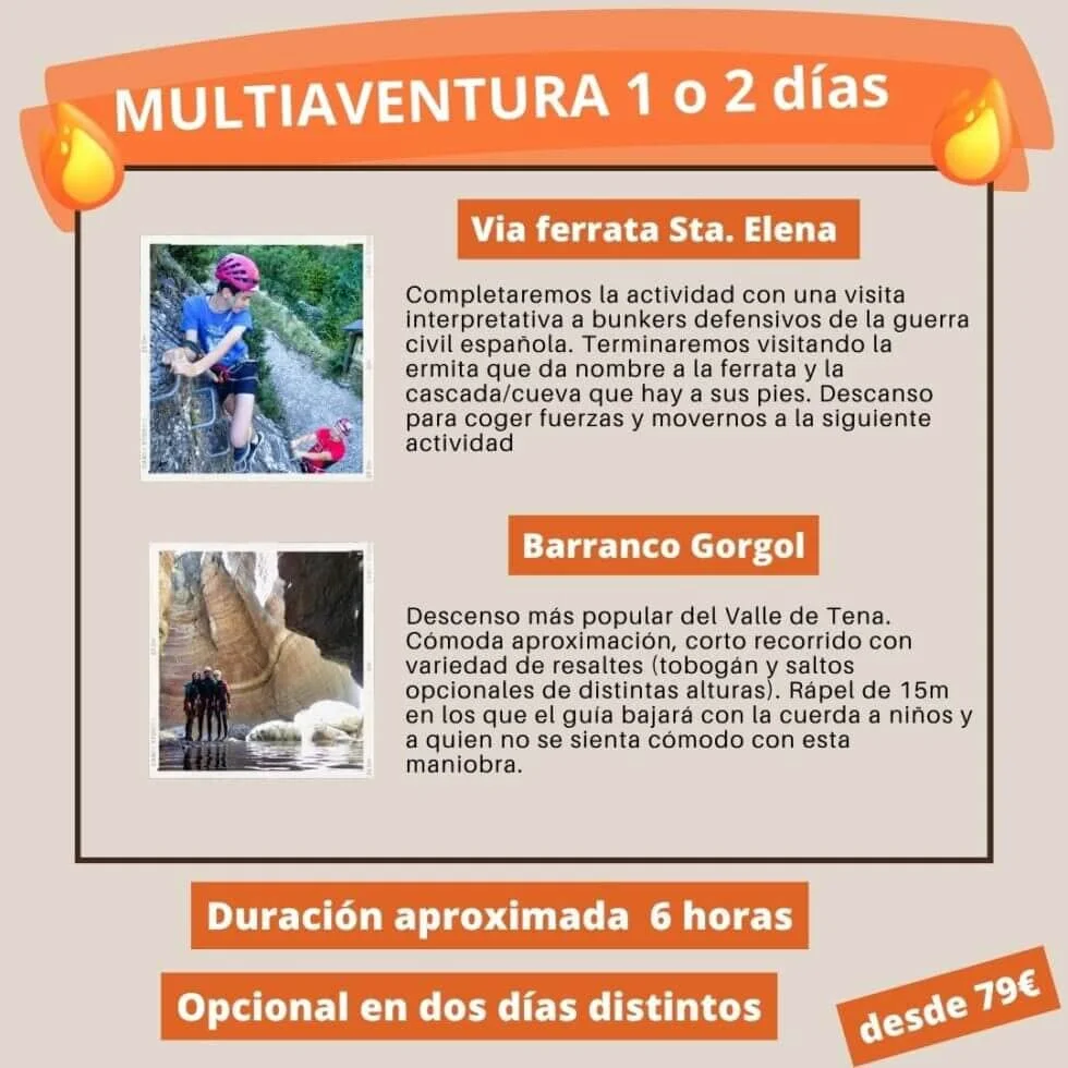 Pack iniciación Barranco + Ferrata